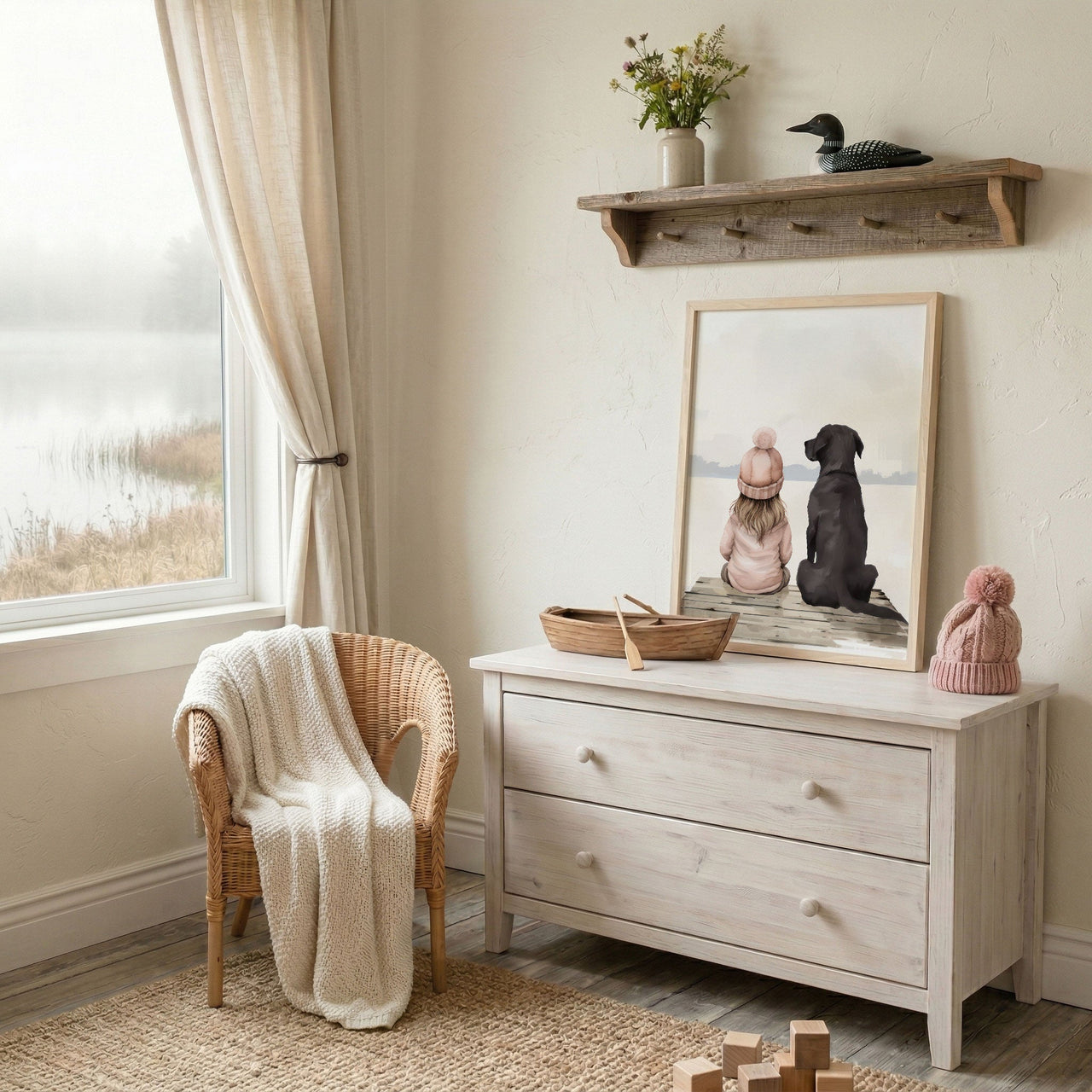 Black Labrador Print – Dog Nursery Wall Art for Girls