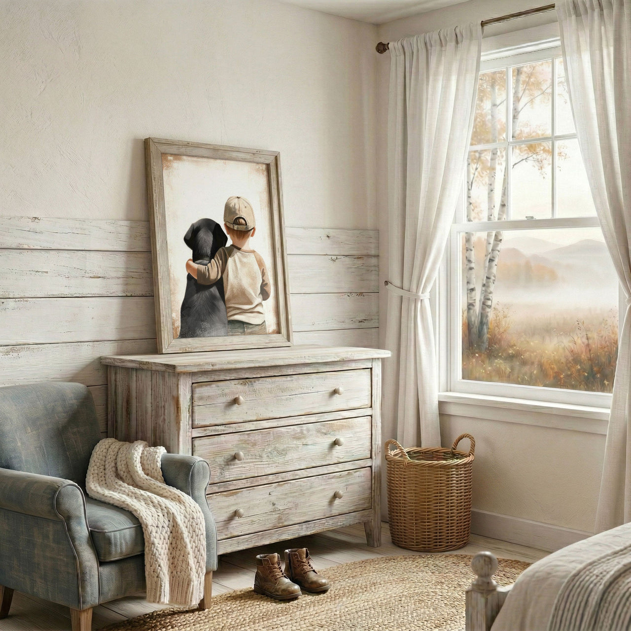 Black Labrador Wall Art – Dog Kids Room Print