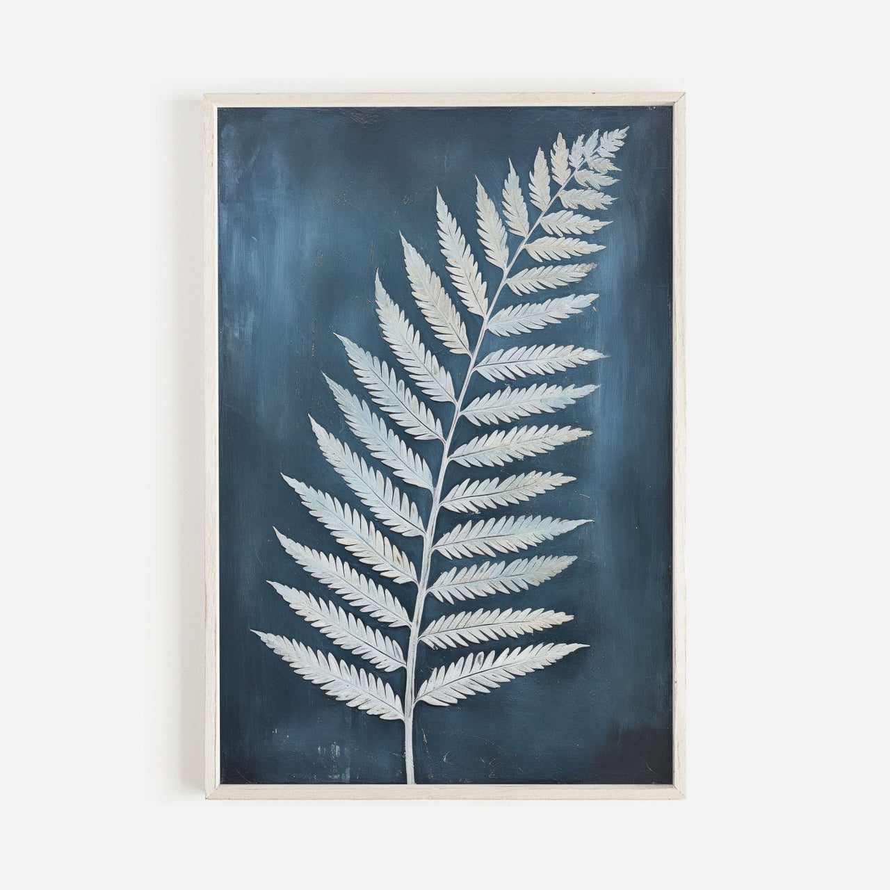 White Fern Wall Art – Botanical Living Room Print