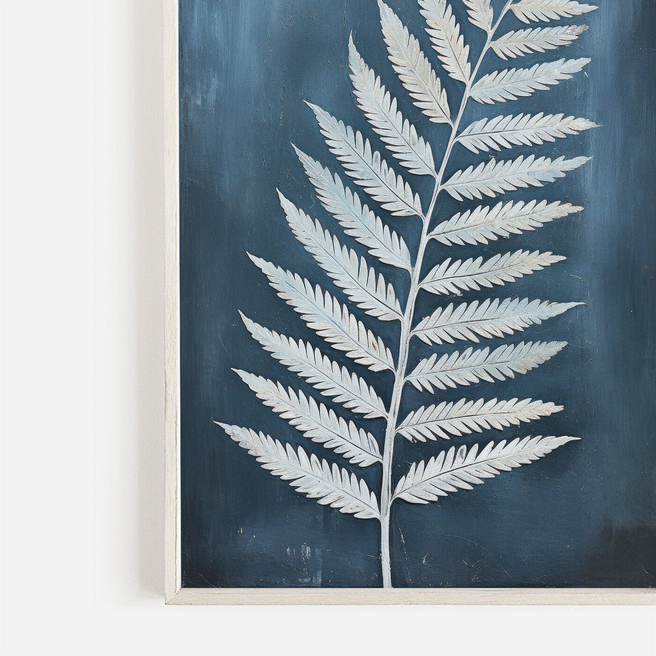 White Fern Wall Art – Botanical Living Room Print