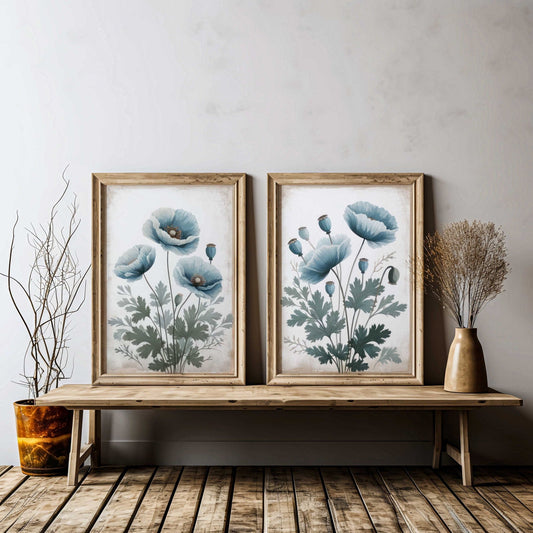Blue Himalayan Poppy Prints, Wildflower Wall Art, Floral Decor - WildfieldPrints