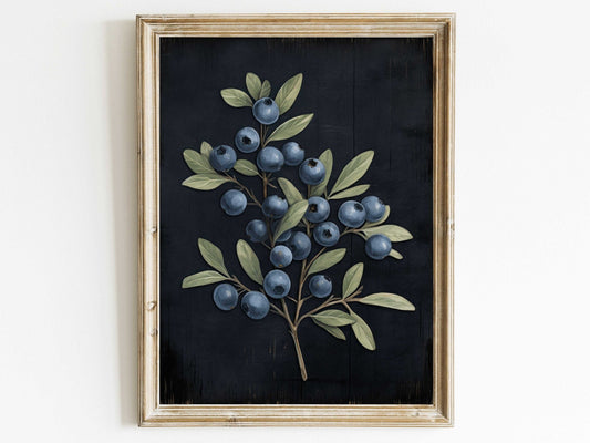 Blueberry Wall Art – Botanical Nursery Print