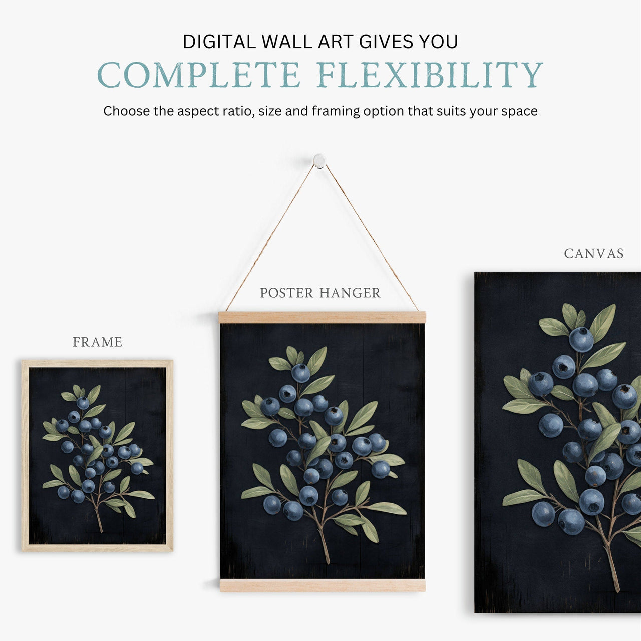 Blueberry Wall Art – Botanical Nursery Print