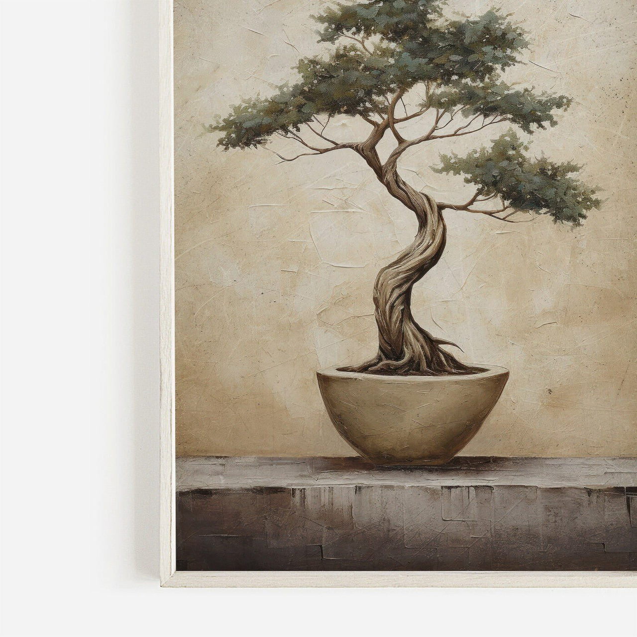 Bonsai Tree Wall Art – Botanical Living Room Print