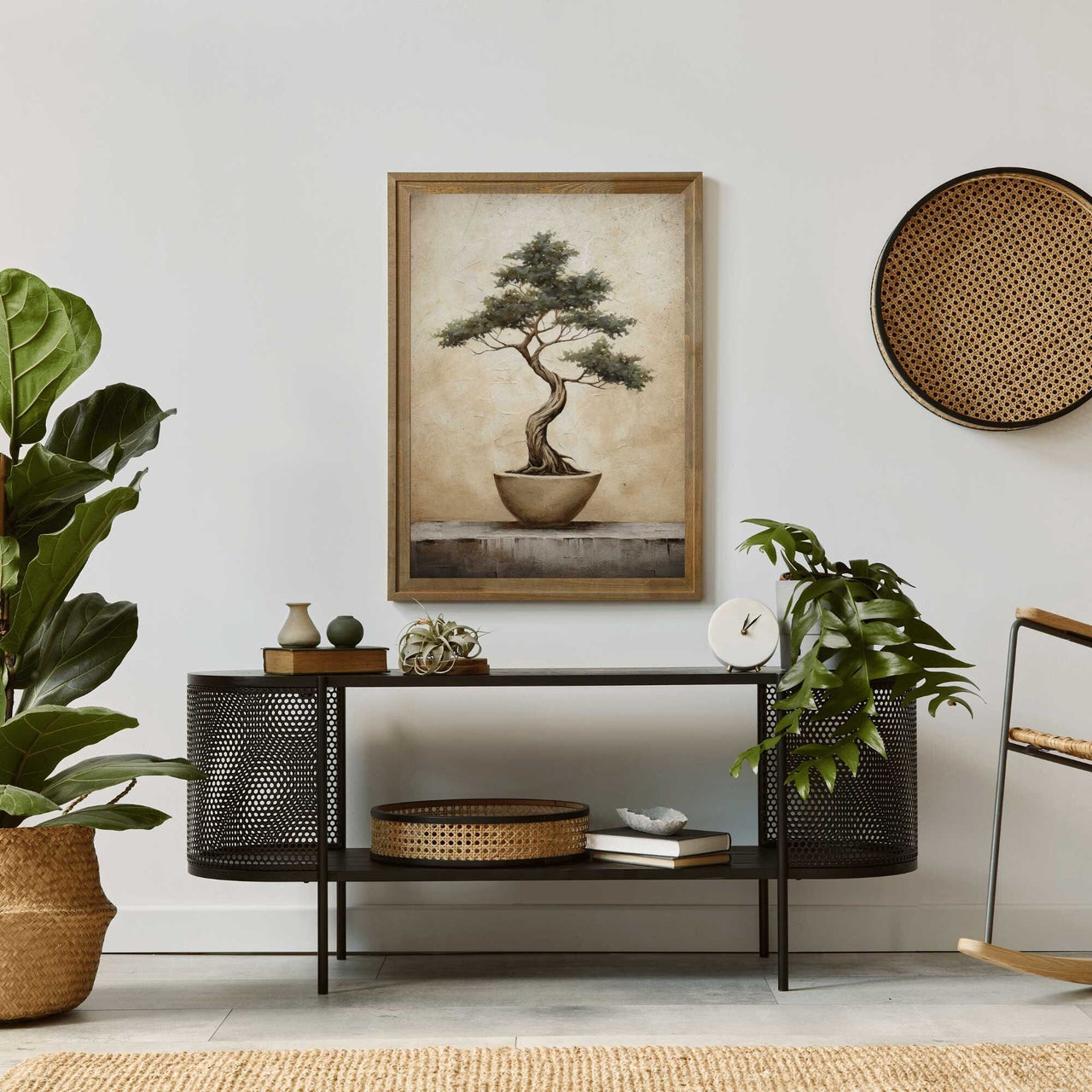 Bonsai Tree Wall Art – Botanical Living Room Print