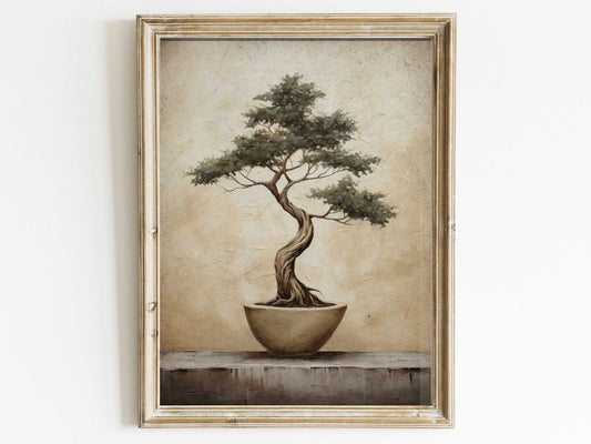 Bonsai Tree Print, Japanese Wall Art, Botanical Decor, Vintage Style - WildfieldPrints