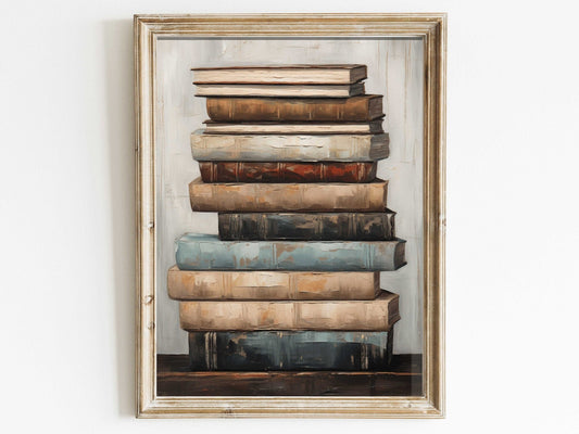 Books Wall Art, Vintage Reading Decor, Book Lovers Print - WildfieldPrints