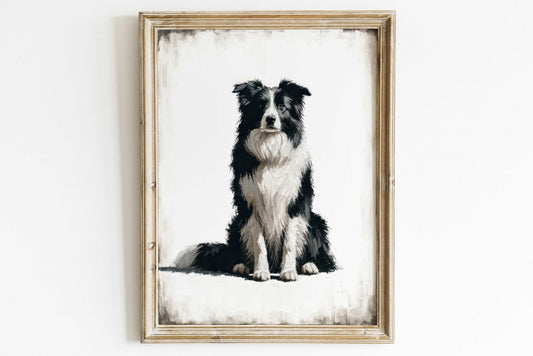 Border Collie Art Print, Dog Portrait Decor, Gift for Dog Lovers - WildfieldPrints