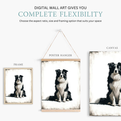 Border Collie Art Print, Dog Portrait Decor, Gift for Dog Lovers - WildfieldPrints