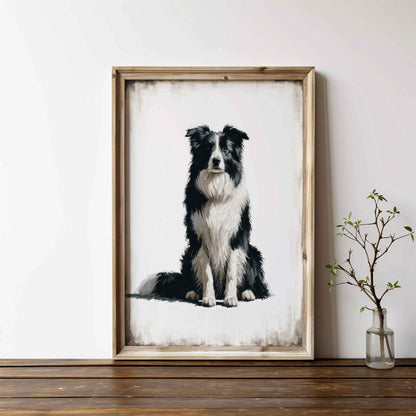 Border Collie Art Print, Dog Portrait Decor, Gift for Dog Lovers - WildfieldPrints