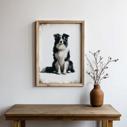 Border Collie Art Print, Dog Portrait Decor, Gift for Dog Lovers - WildfieldPrints