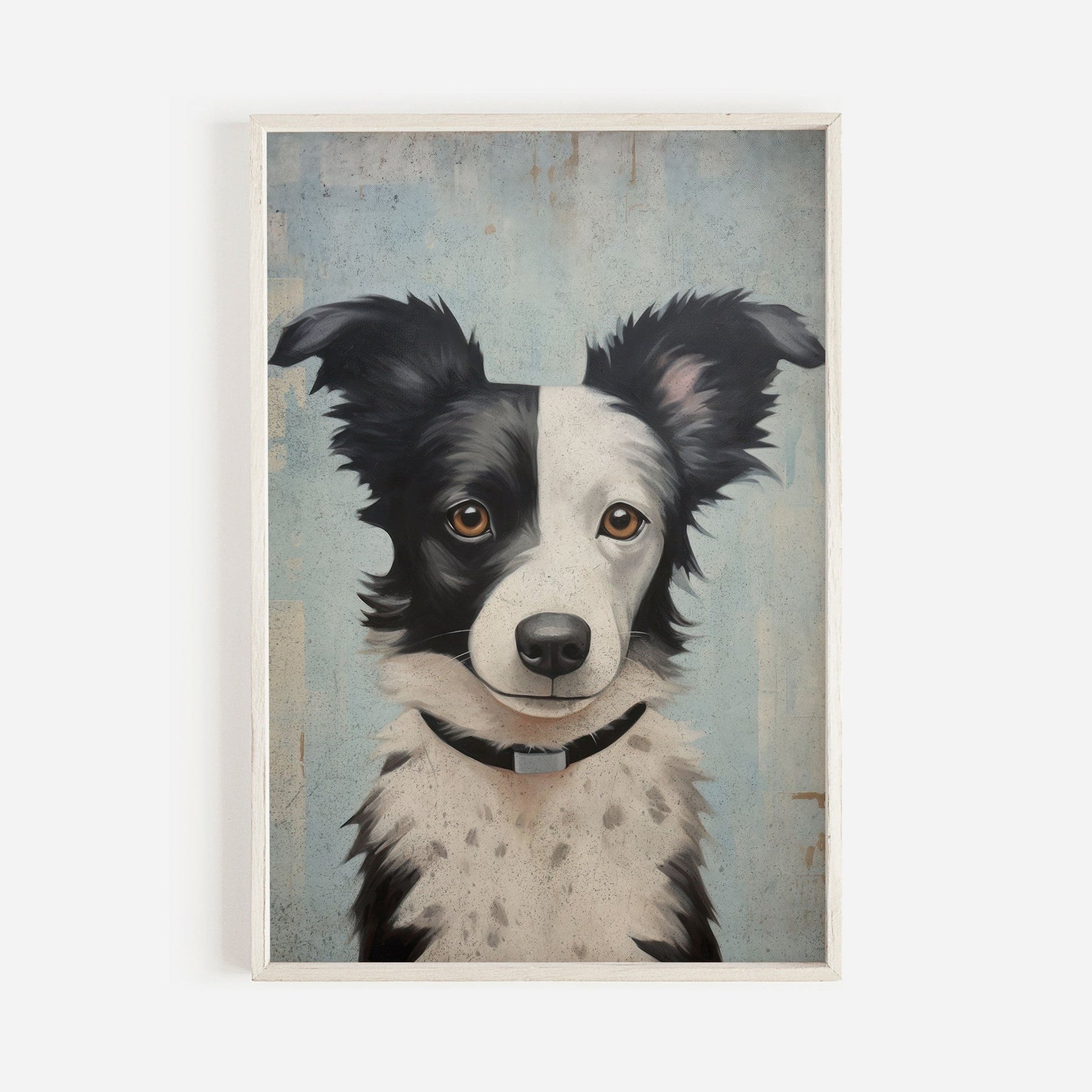 Border Collie Art Print, Vintage Dog Portrait, Gift for Dog Lovers - WildfieldPrints
