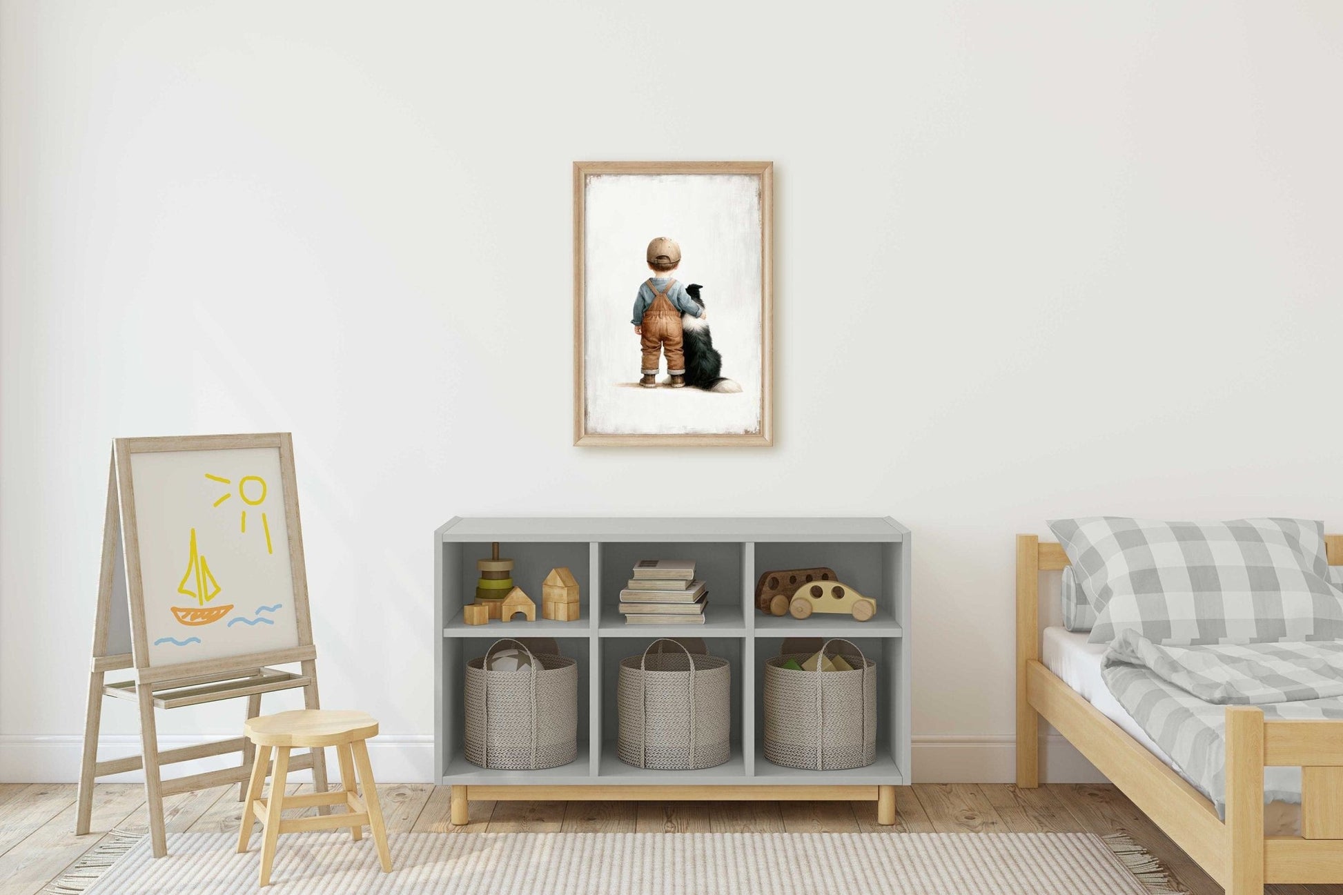 Border Collie Nursery Decor, Dog Art Print for Boys, Toddler Room - WildfieldPrints