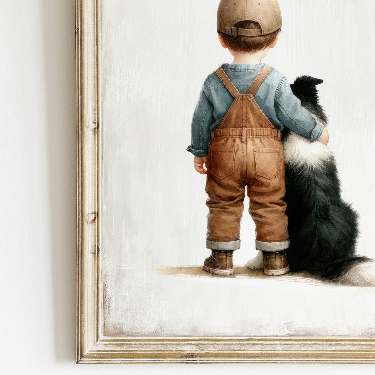 Border Collie Wall Art – Dog Nursery Print for Boys