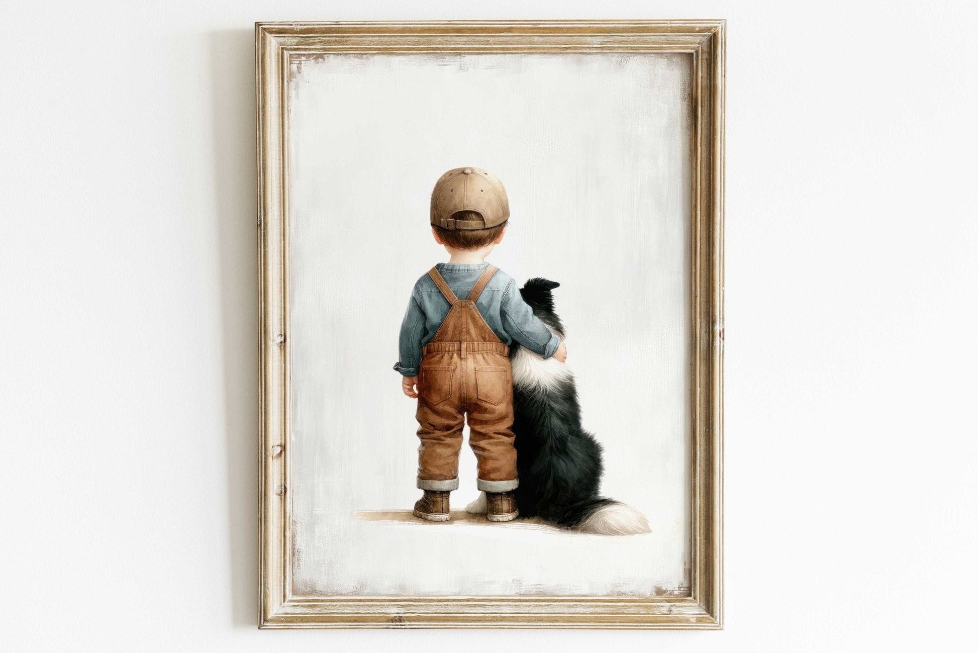 Border Collie Nursery Decor, Dog Art Print for Boys, Toddler Room - WildfieldPrints