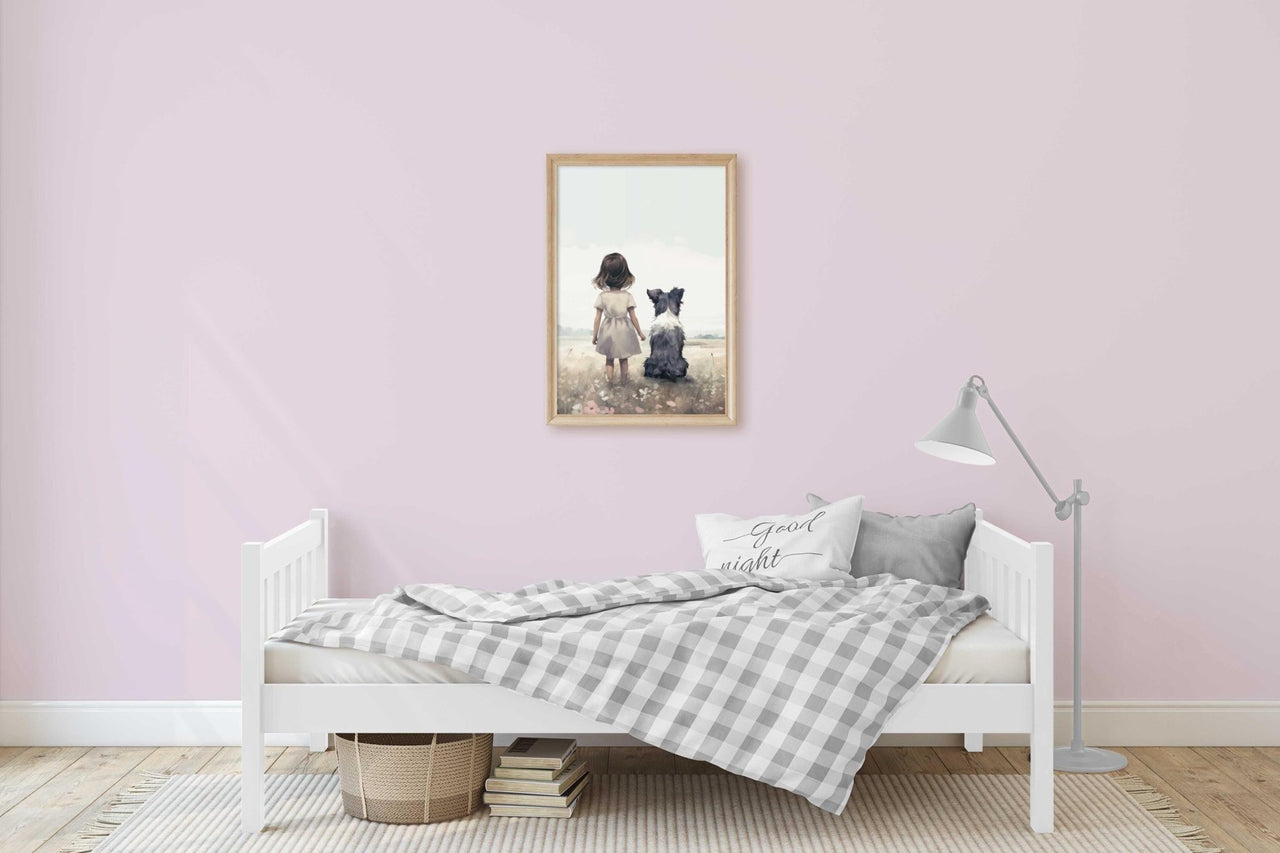 Border Collie Nursery Print – Dog Kids Room Wall Art