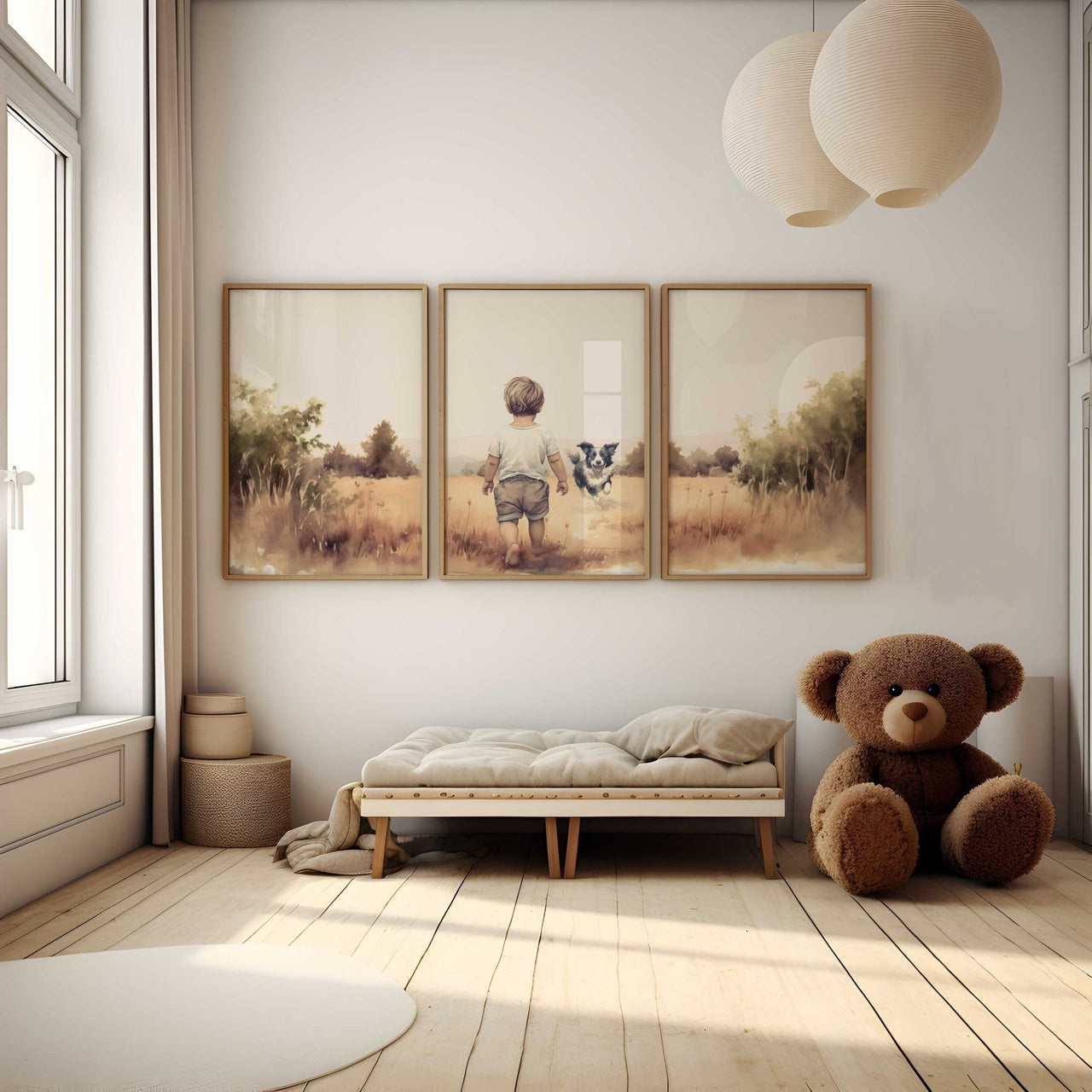 Border Collie Print – Dog Nursery Wall Art for Kids • Set of 3