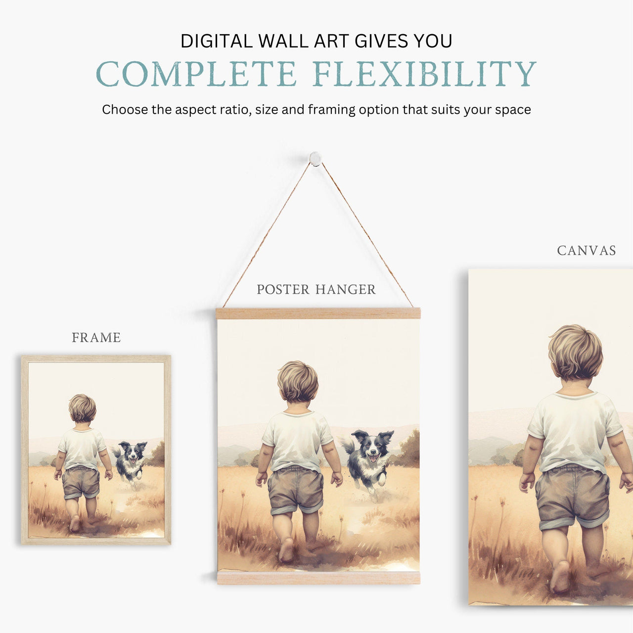 Border Collie Print – Dog Nursery Wall Art for Kids • Set of 3