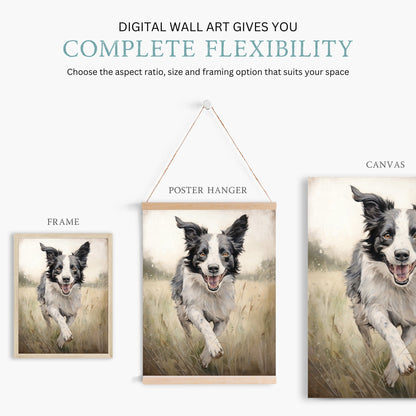 Border Collie Wall Art, Rustic Dog Decor, Perfect Gift for Dog Lovers - WildfieldPrints