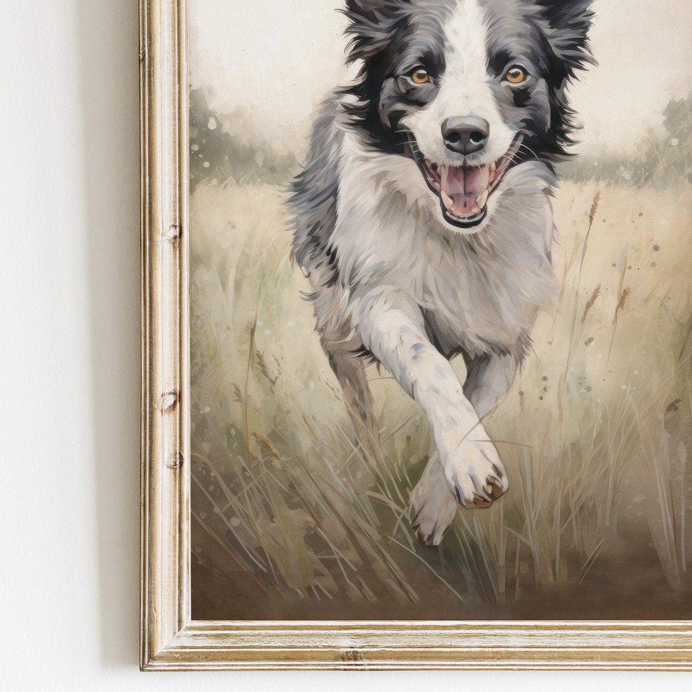 Border Collie Wall Art, Rustic Dog Decor, Perfect Gift for Dog Lovers - WildfieldPrints
