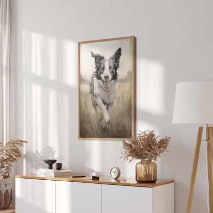 Border Collie Wall Art, Rustic Dog Decor, Perfect Gift for Dog Lovers - WildfieldPrints