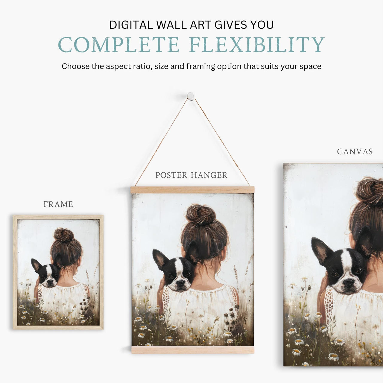 Boston Terrier Nursery Print – Dog Girls Room Wall Art