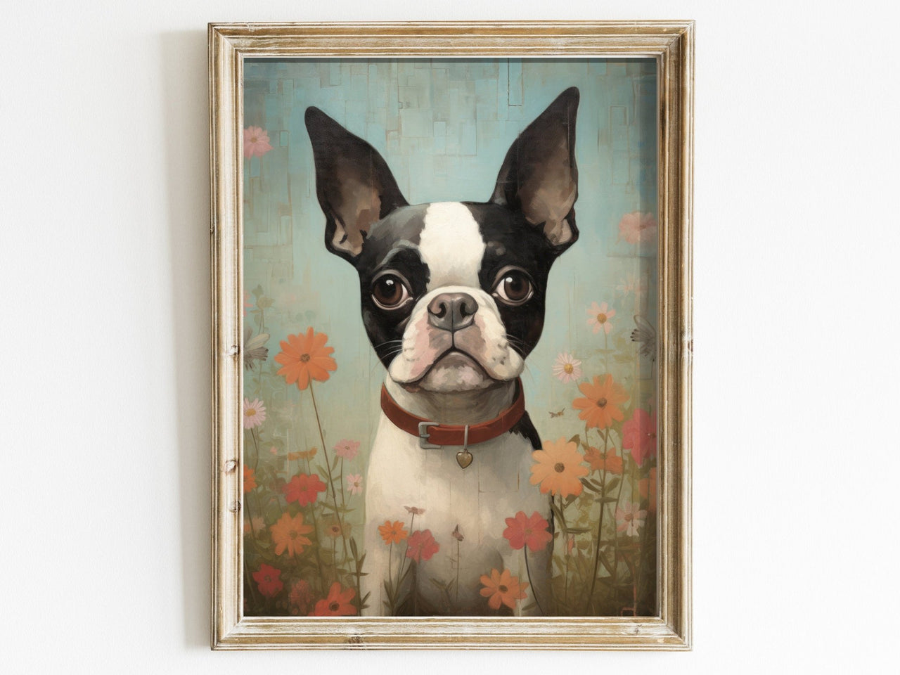 Boston Terrier Print – Dog Living Room Wall Decor