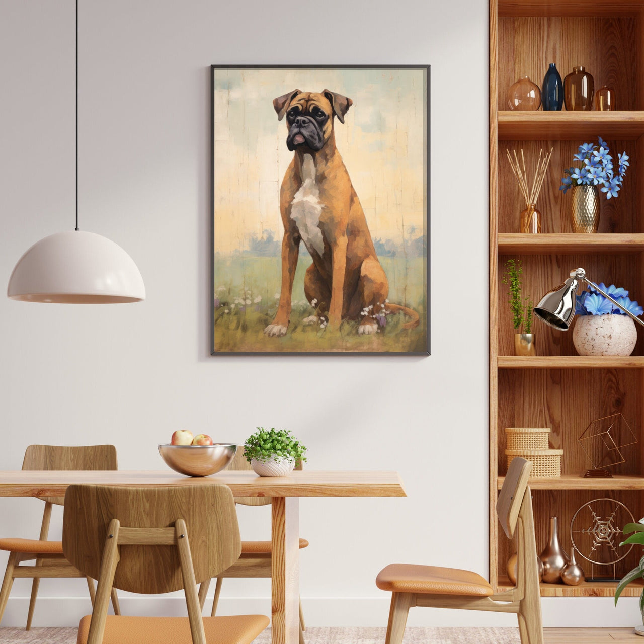 Boxer Dog Wall Art – Animal Boys Room Print