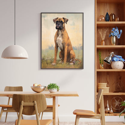Boxer Dog Vintage Wall Art, Rustic Decor for Dog Lovers, Gift Idea - WildfieldPrints
