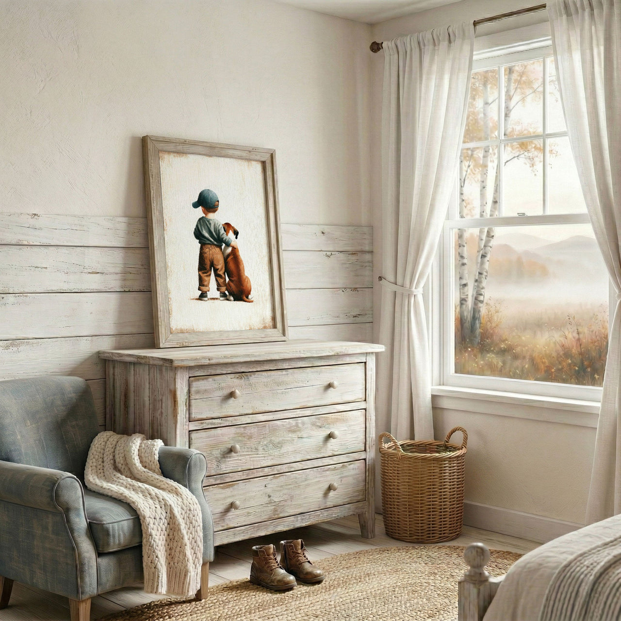 Boxer Dog Wall Art – Animal Boys Room Print