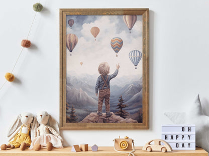 Boy Adventure Nursery Decor, Vintage Room Art, Mountain Wall Decor - WildfieldPrints