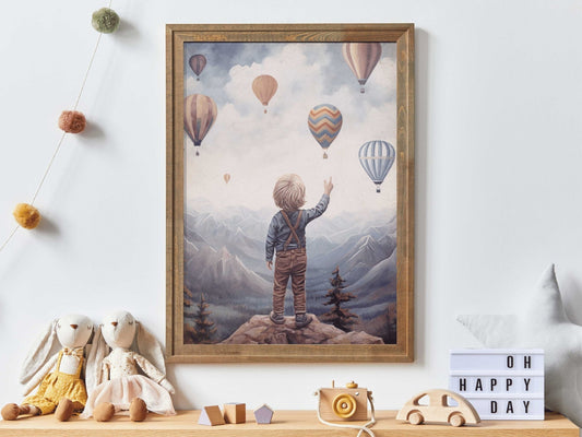 Boy Adventure Nursery Decor, Vintage Room Art, Mountain Wall Decor - WildfieldPrints