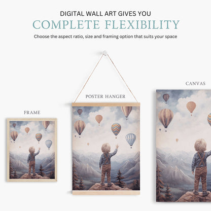 Boy Adventure Nursery Decor, Vintage Room Art, Mountain Wall Decor - WildfieldPrints
