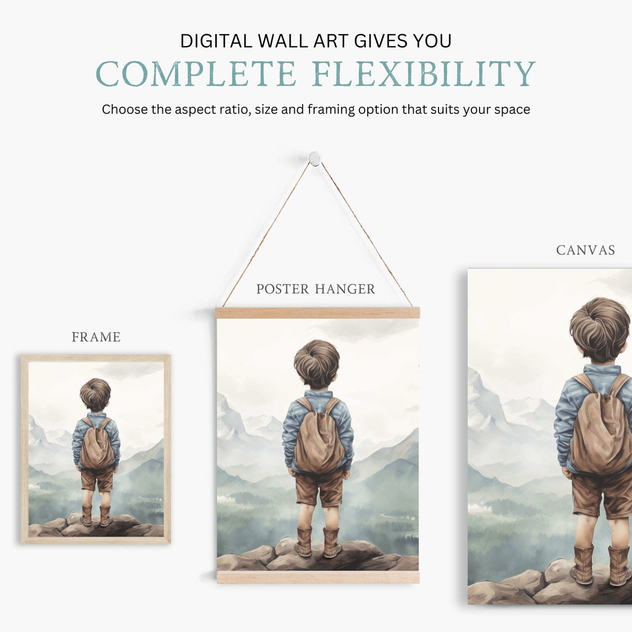 Boy Adventure Wall Art – Nature Boys Room Decor • Set of 3