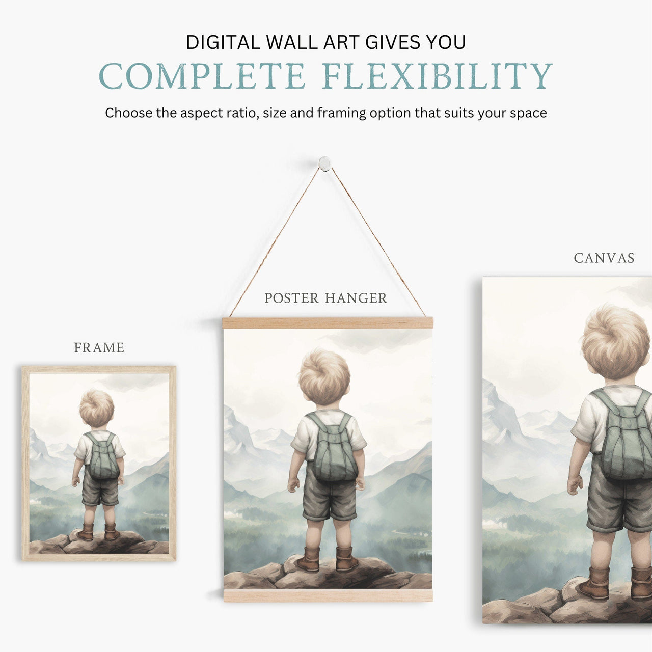 Boy Explorer Wall Art – Adventure Boys Room Decor • Set of 3