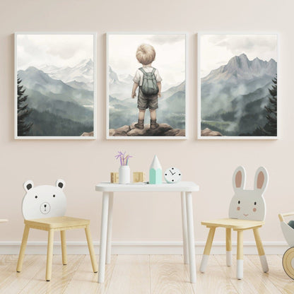 Boy Adventure Nursery Prints, Nature - Inspired Toddler Decor, Wall Art - WildfieldPrints