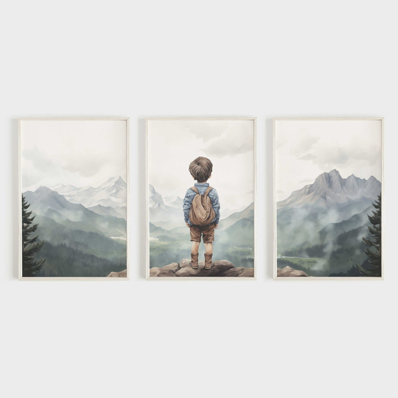 Boy Adventure Wall Art – Nature Boys Room Decor • Set of 3