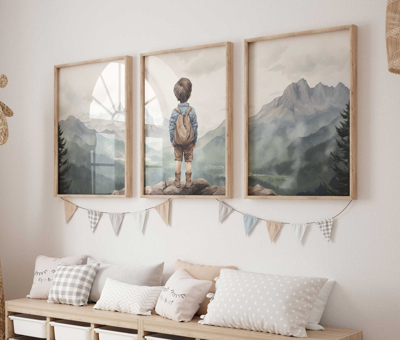 Boy Adventure Wall Art – Nature Boys Room Decor • Set of 3