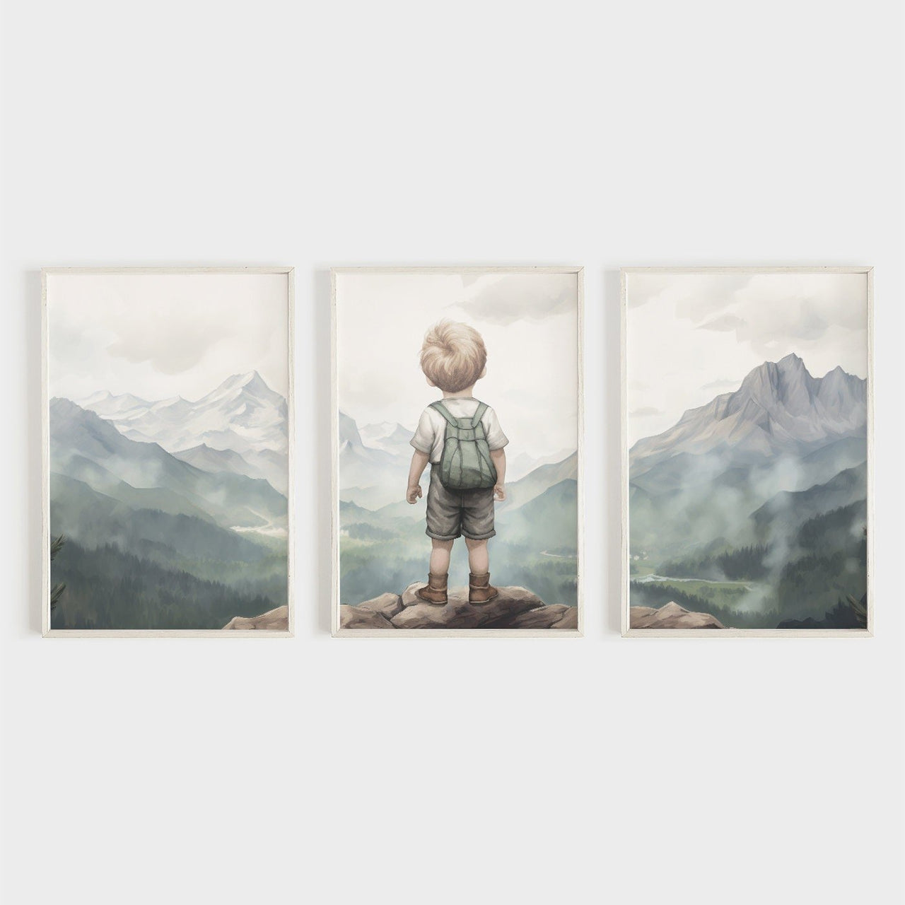 Boy Explorer Wall Art – Adventure Boys Room Decor • Set of 3