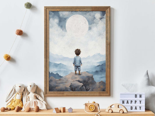 Boy Adventure Nursery Prints, Nature Wall Decor, Toddler Room Art - WildfieldPrints
