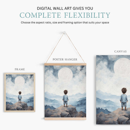 Boy Adventure Nursery Prints, Nature Wall Decor, Toddler Room Art - WildfieldPrints
