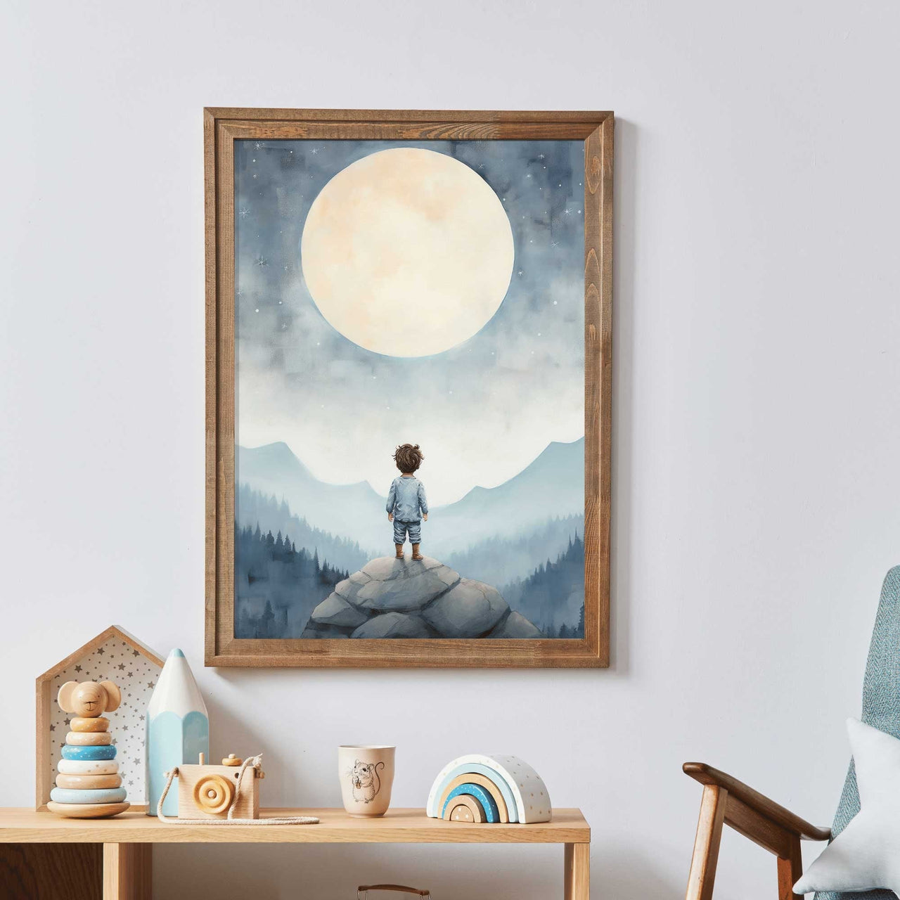 Boy Adventure Wall Art – Nature Toddler Room Print