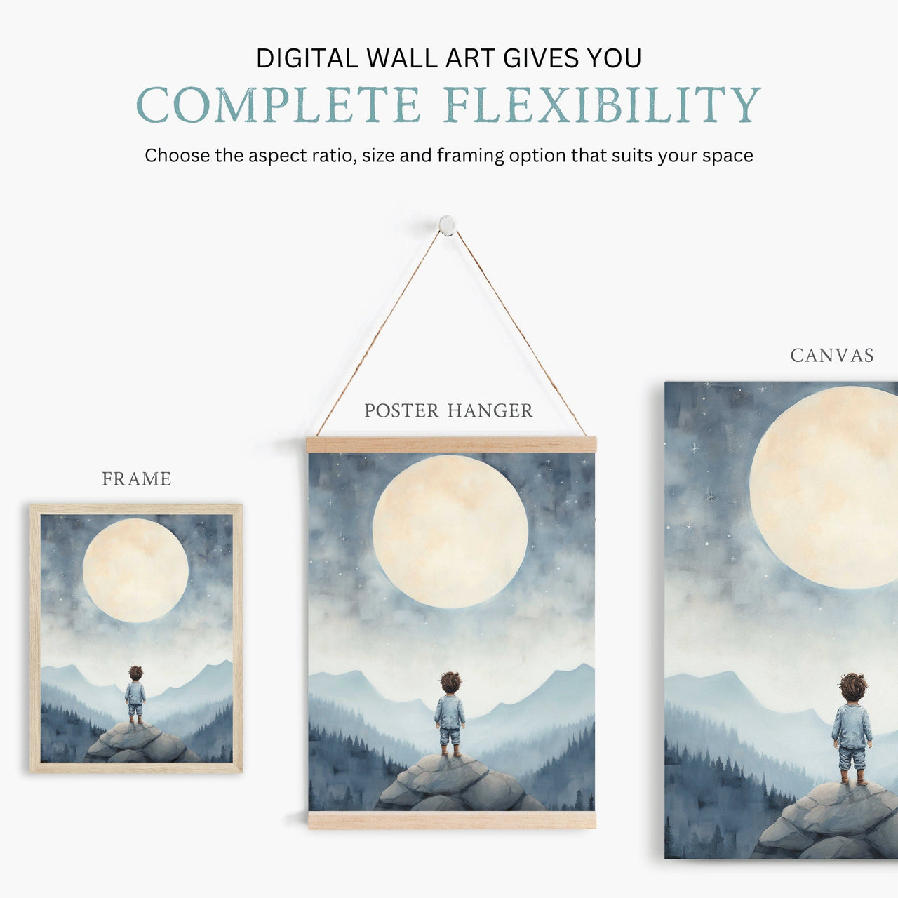 Boy Adventure Wall Art – Nature Toddler Room Print