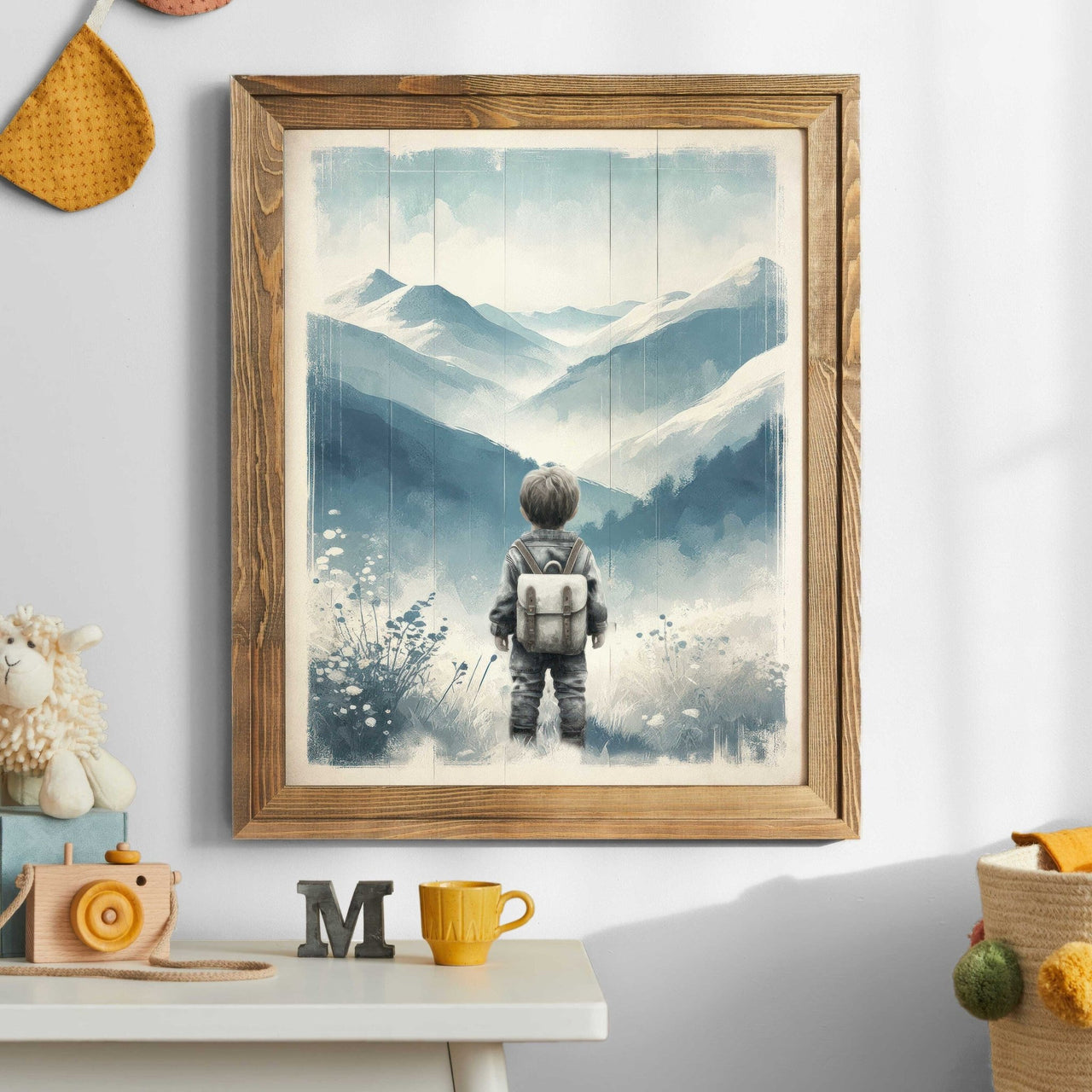 Misty Mountain Wall Art – Adventure Boys Room Print