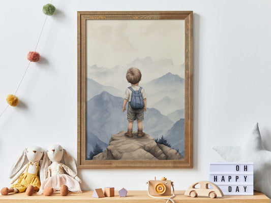 Boy Adventure Prints, Mountain Nursery Decor, Nature Wall Art - WildfieldPrints