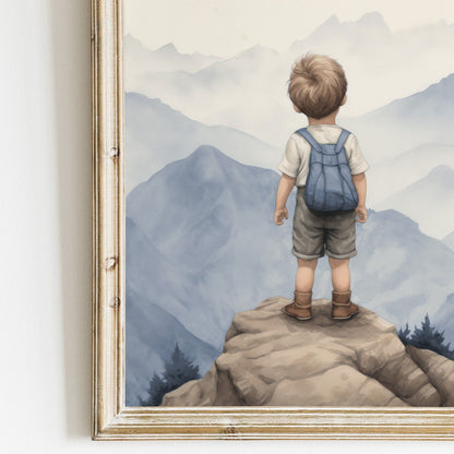 Boy Adventure Prints, Mountain Nursery Decor, Nature Wall Art - WildfieldPrints