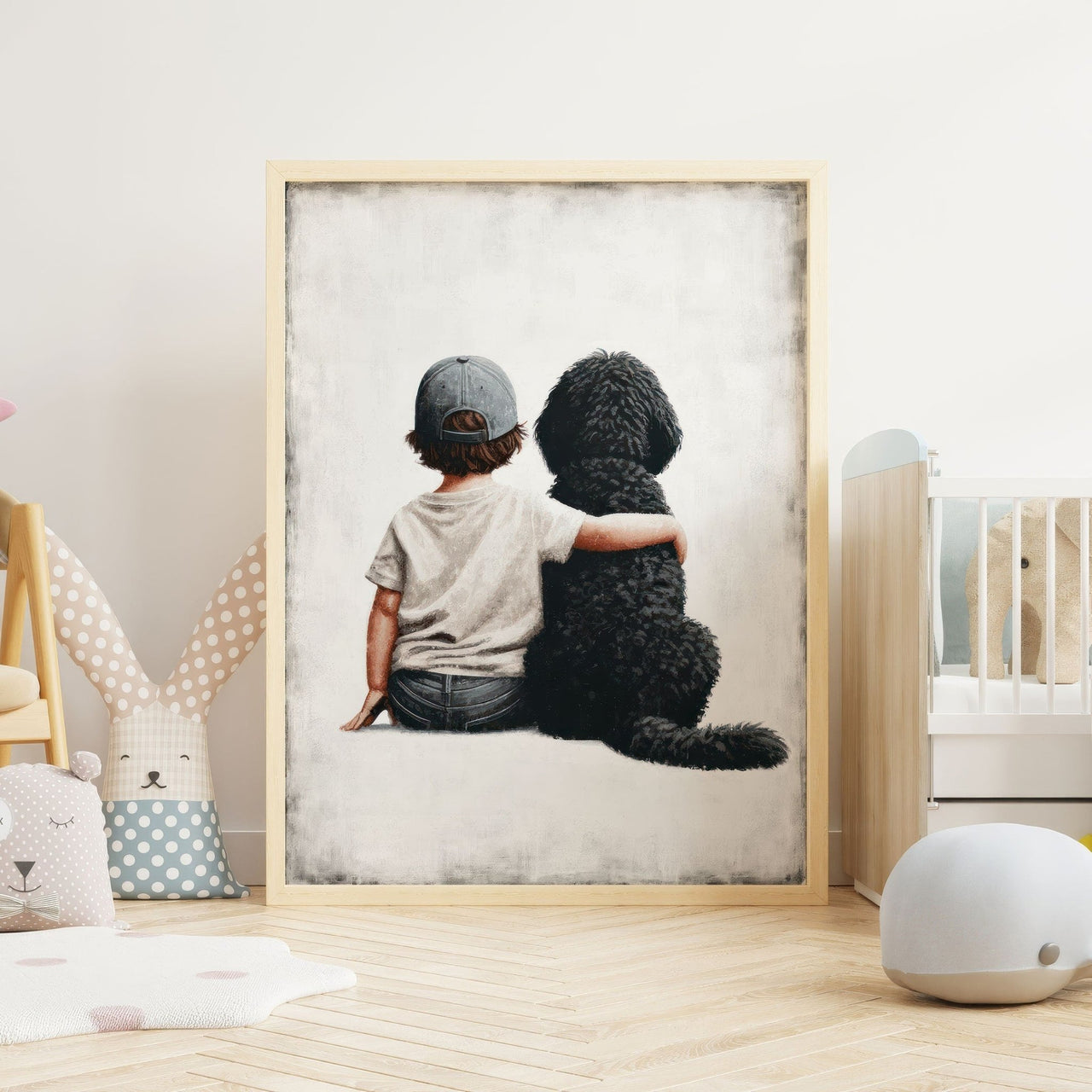 Black Goldendoodle Print – Animal Nursery Wall Decor