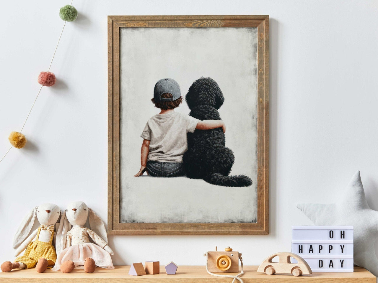 Black Goldendoodle Print – Animal Nursery Wall Decor