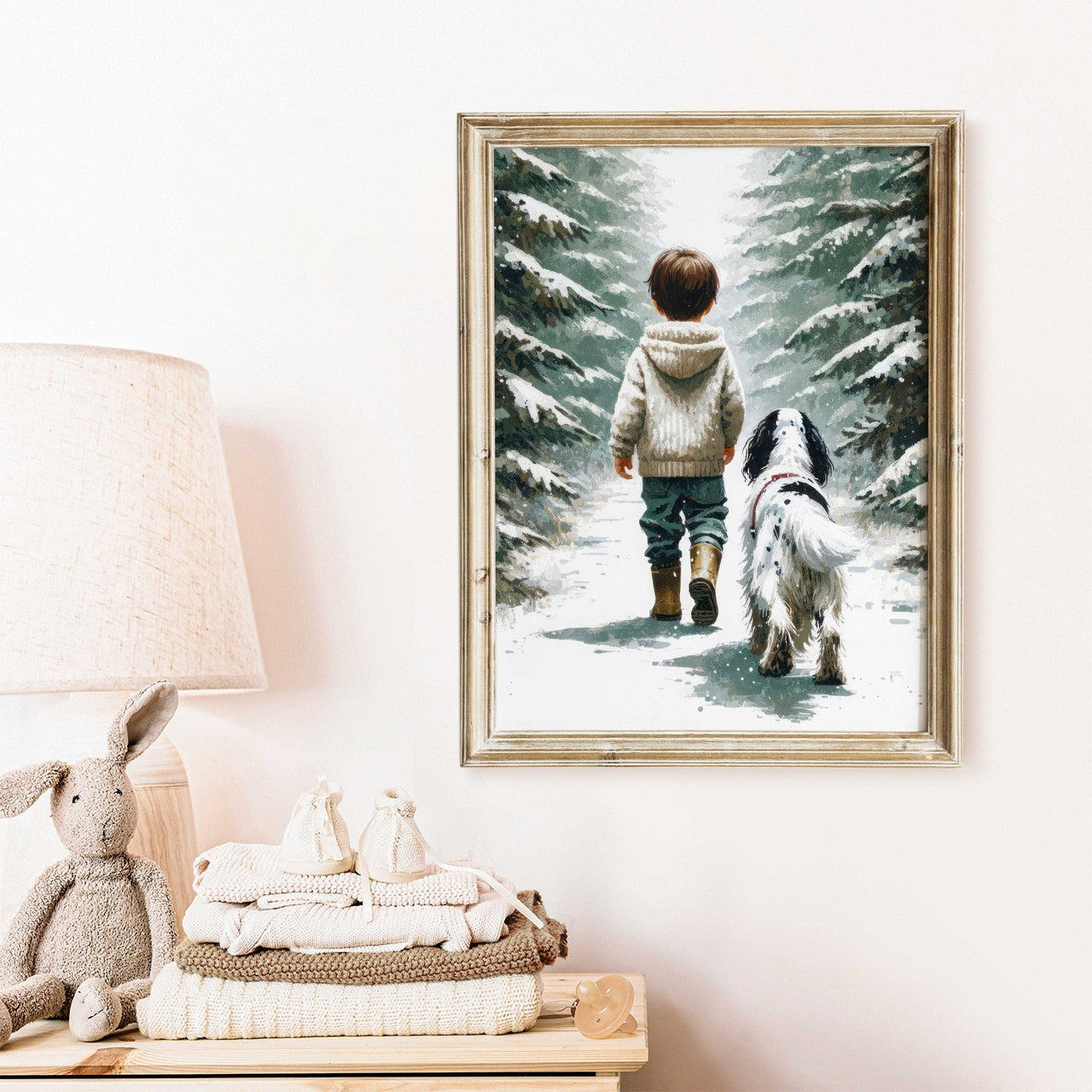 English Setter Adventure Print – Animal Boys Room Wall Art