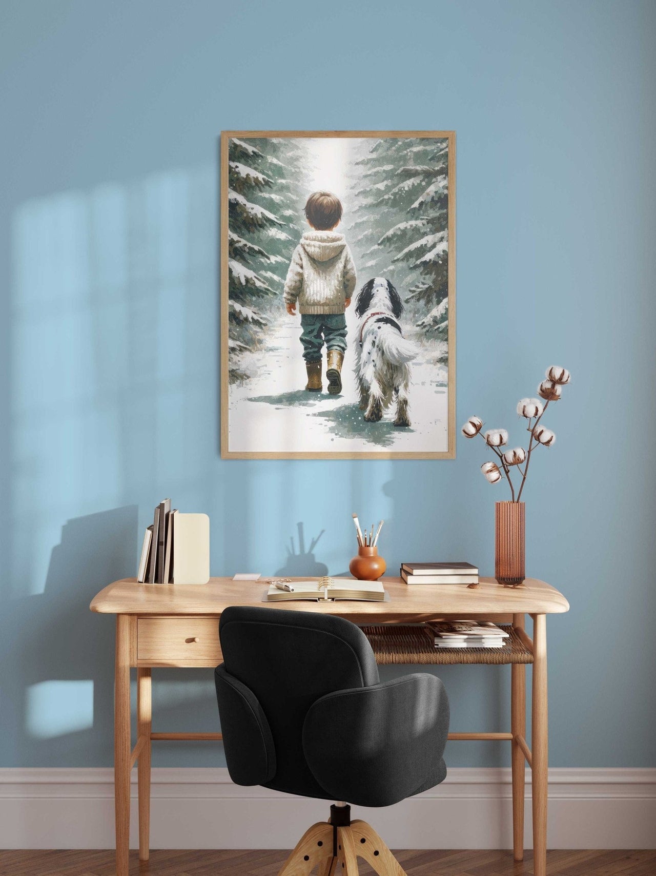 English Setter Adventure Print – Animal Boys Room Wall Art